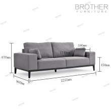 Novo design de sala de estar 3 sofá de tecido lugares com alta qualidade